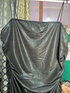 Slinky Black Ruched Dress
