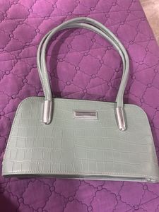 Vintage Green Croc Embossed Baguette Bag