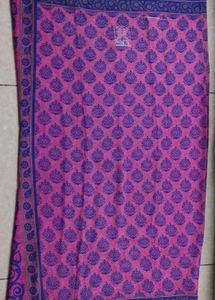 Pink &amp; Blue Printed Saree
