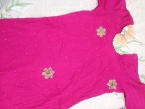 Pure Cotton Pink Embroidered Salwar Kameez