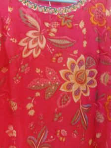 W FOR WOMEN Red Floral Print Kurti