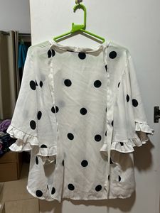Polka Dot White Top