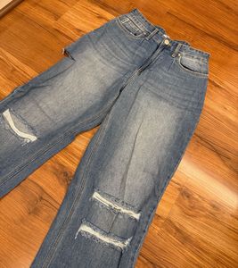 Blue Brew Baggy Ripped Jeans
