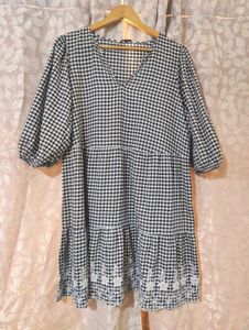 George Gingham Black &amp; White Checkered Dress