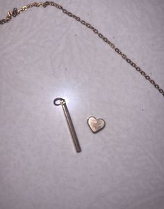 Golden Necklace with Heart and Pendant