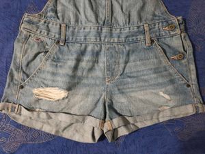 Hollister Denim Short Overalls