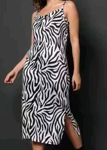 Zebra Print Slip Dress