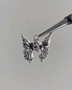 Goth Skull Butterfly Necklace