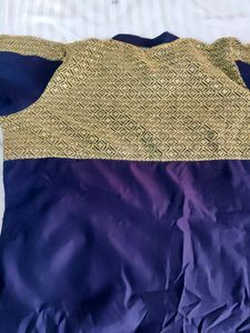 Navy &amp; Gold Embroidered Dress