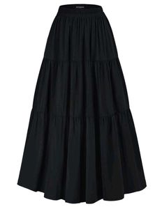 Black Tiered Maxi Skirt