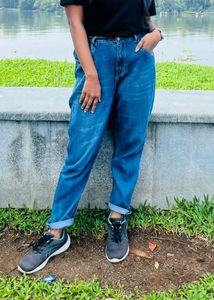 High Rise Blue Jeans