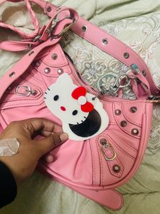 Pink Shoulder Bag with Pouch