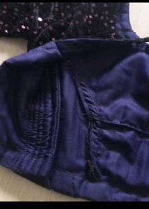 Purple &amp; Gold Satin Silk Printed Saree