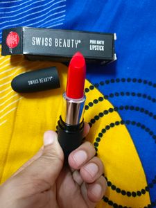 Swiss Beauty Pure Matte Lipstick 208 Orange Red