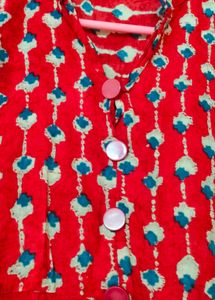 Stylish Red Printed Dress