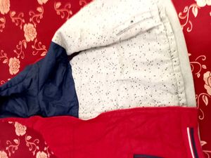 dual jacket in red and blue