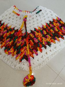 Handmade Crochet Poncho( 0-3 Age Girl )