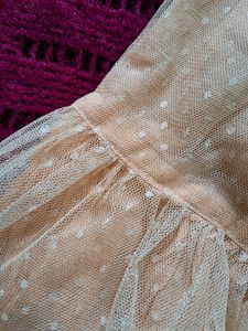 Girl&#39;s Cream Colour Net Frock
