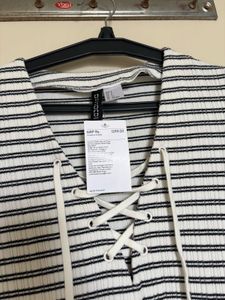 H&amp;M STRIPPED DETAILED DRESS