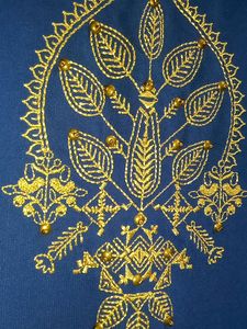 Women Embroidered Blue Top