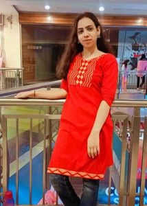 Red Embroidered Kurti