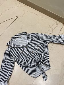 Striped Tie-Front Top