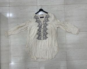 Boho Chic Tunic! 🤍 Tribal Embroidery Top!