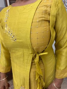 Sunshine Elegance&#34; Mustard Yellow Designer Kurti