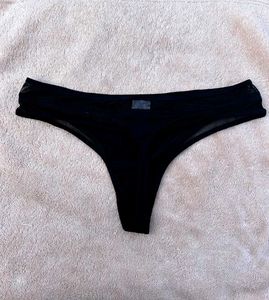 Calvin Klein Black Mesh Thong Panty – Size S
