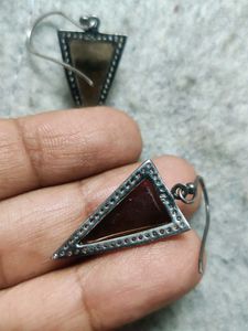 92.5 Smoky Topaz And CZs Earrings