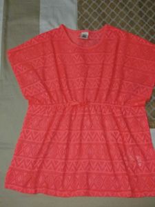 Coral Lace Top