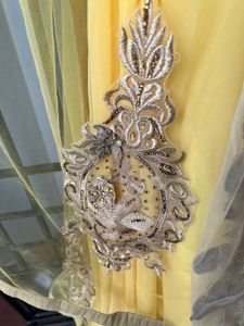 White N Yellow Lehenga Choli Wid Dupatta