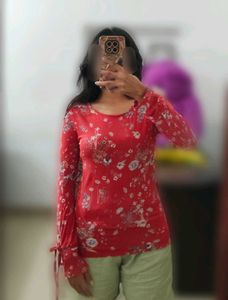 Floral Red Top