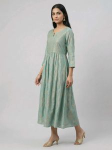 Elegant Teal Printed Maxi Dress