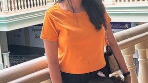 Orange Casual T-Shirt