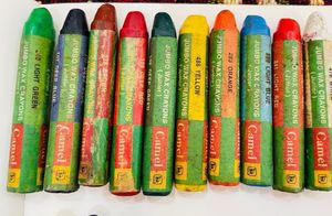 Set Of Oil Pastels And Wax Crayons