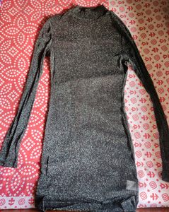 Shein Transparent Dark black Glittery Bodycon Dress. Unused. Stretchable Upto Bust Size 42