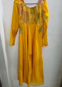 Yellow Anarkali Kurti