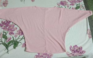 Pink Ribbed Dolman Top