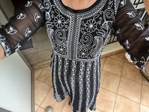Chikankari Black Embroidered Kurta