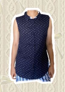 Navy Sleeveless Top