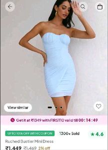 brand New(Urbanic) Ruched Bustier Mini Dress
