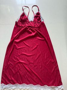 Silky Maroon Nighty Set