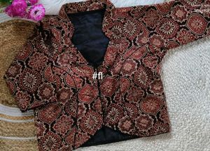 *Ajrakh collar Blouses**Pure vegetable dye fabri