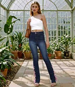 High Rise Criss Cross Lace Up Jean &amp; Jeggings