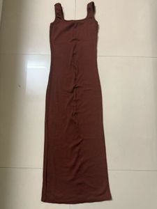Brown Bodycon Midi Dress