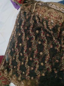 Embroidered Net Lehenga Saree