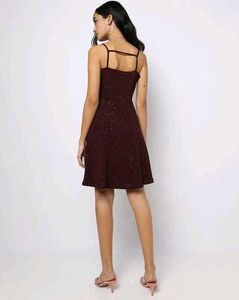 Burgundy Sparkle Skater Dress