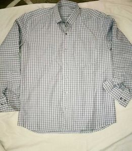 Grey and White Checkered Long Sleeve Shirts