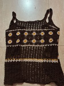 Sunflower Crochet Crop Top